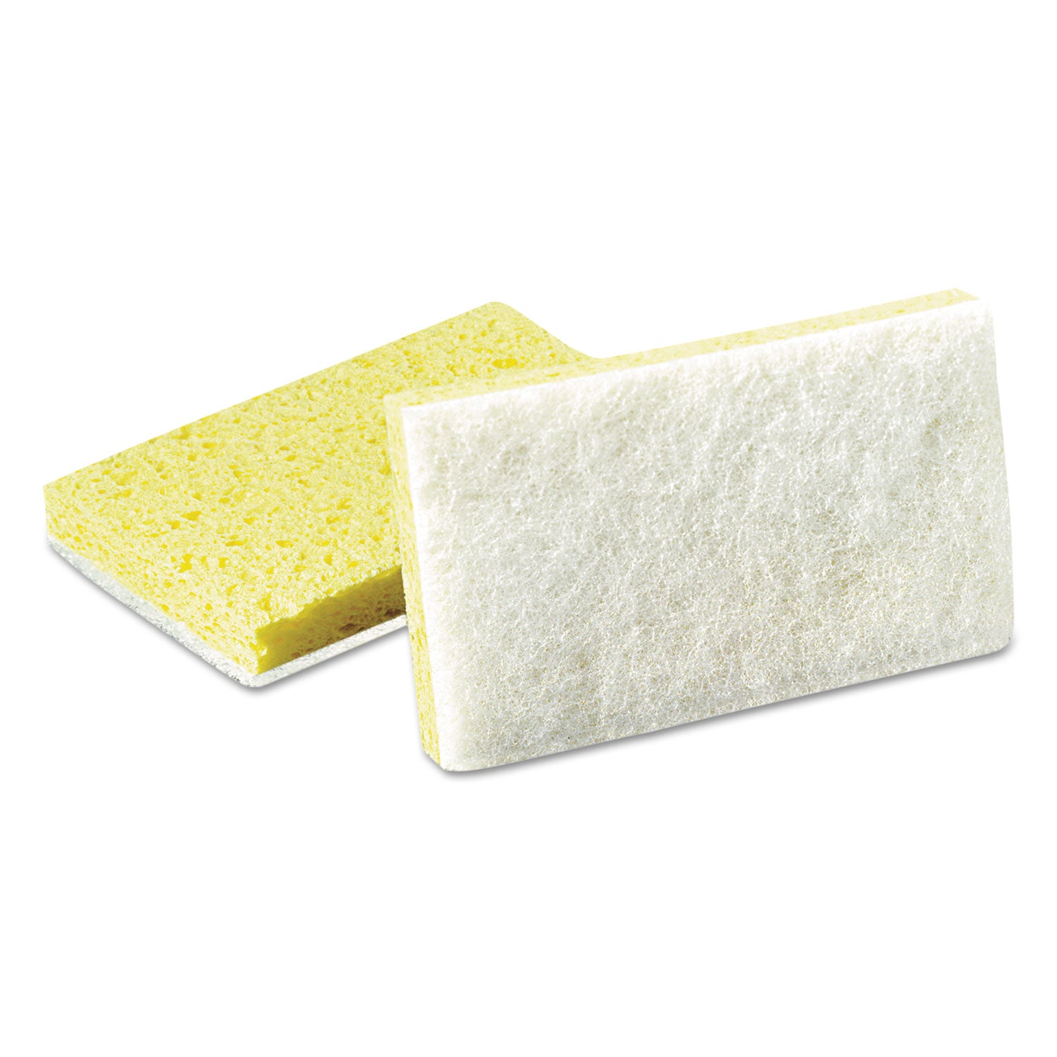 Scotch-Brite Light-Duty Scrubbing Sponge, #63, 3.6 x 6.1, 0.7" Thick, Yellow/White, 20/Carton (08251)