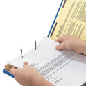 Smead Six-Section Pressboard Top Tab Classification Folders, Six SafeSHIELD Fasteners, 2 Dividers, Letter Size, Dark Blue, 10/Box (14032)