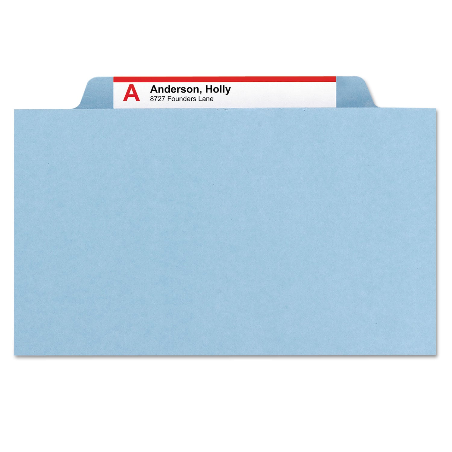Smead 6-Section Pressboard Top Tab Pocket Classification Folders, 6 SafeSHIELD Fasteners, 2 Dividers, Letter Size, Blue, 10/Box (14081)