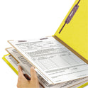 Smead Six-Section Pressboard Top Tab Classification Folders, Six SafeSHIELD Fasteners, 2 Dividers, Legal Size, Yellow, 10/Box (19034)