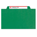 Smead Eight-Section Pressboard Top Tab Classification Folders, Eight SafeSHIELD Fasteners, 3 Dividers, Letter Size, Green, 10/Box (14097)