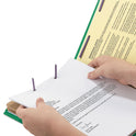 Smead Six-Section Pressboard Top Tab Classification Folders, Six SafeSHIELD Fasteners, 2 Dividers, Letter Size, Green, 10/Box (14033)