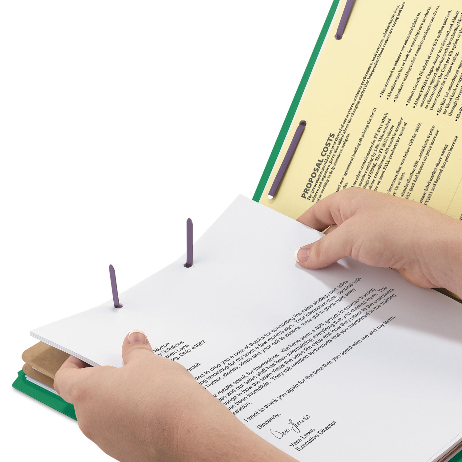 Smead Six-Section Pressboard Top Tab Classification Folders, Six SafeSHIELD Fasteners, 2 Dividers, Letter Size, Green, 10/Box (14033)