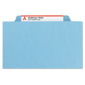 Smead Six-Section Pressboard Top Tab Classification Folders, Six SafeSHIELD Fasteners, 2 Dividers, Letter Size, Blue, 10/Box (14030)
