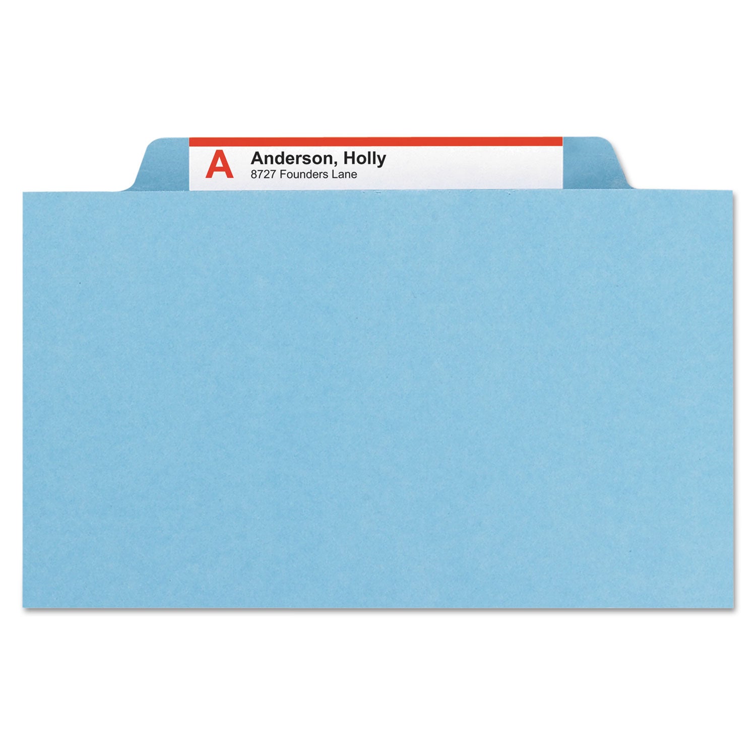 Smead Six-Section Pressboard Top Tab Classification Folders, Six SafeSHIELD Fasteners, 2 Dividers, Letter Size, Blue, 10/Box (14030)