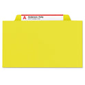 Smead 6-Section Pressboard Top Tab Pocket Classification Folders, 6 SafeSHIELD Fasteners, 2 Dividers, Letter Size, Yellow, 10/Box (14084)