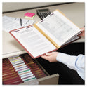 Smead Pressboard Classification Folders, Eight SafeSHIELD Fasteners, 2/5-Cut Tabs, 3 Dividers, Letter Size, Red, 10/Box (14092)