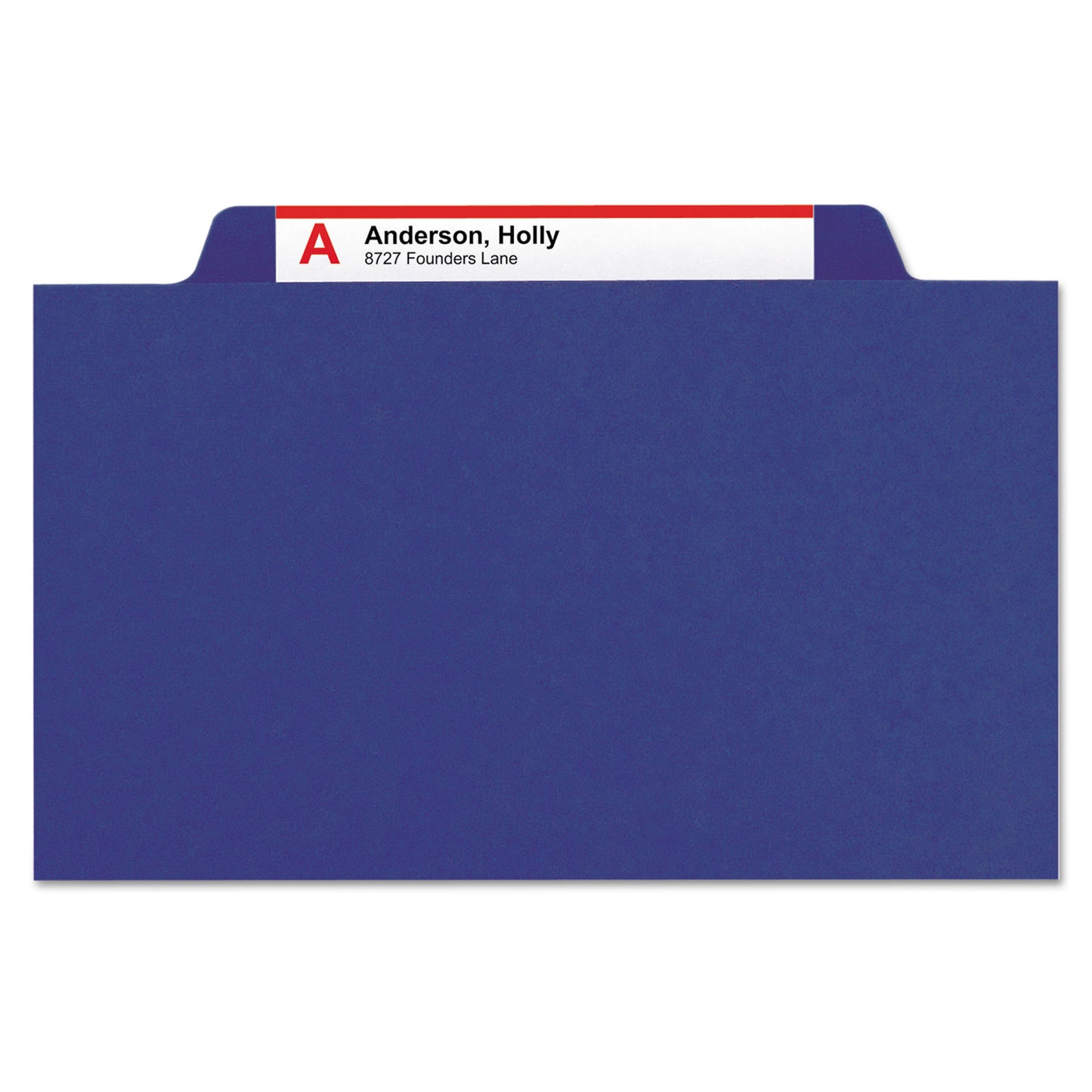 Smead 6-Section Pressboard Top Tab Pocket Classification Folders, 6 SafeSHIELD Fasteners, 2 Dividers, Letter Size, Dark Blue, 10/BX (14077)