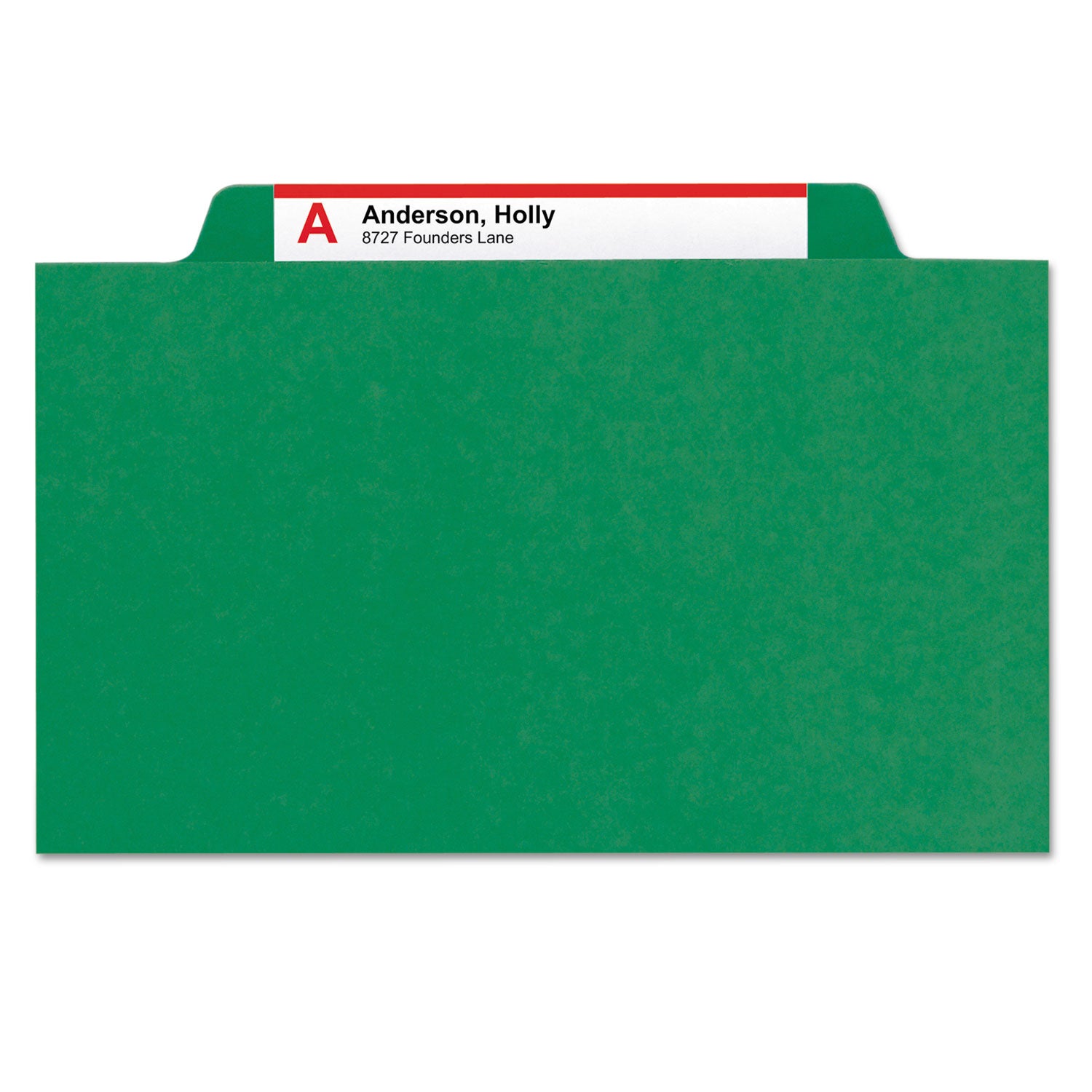 Smead Six-Section Pressboard Top Tab Classification Folders, Six SafeSHIELD Fasteners, 2 Dividers, Legal Size, Green, 10/Box (19033)