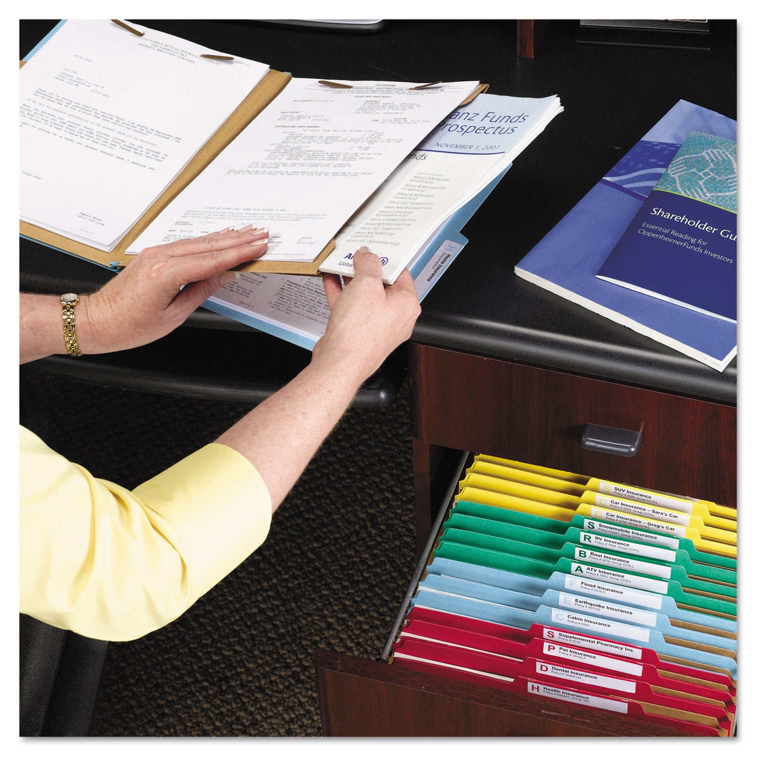 Smead 6-Section Pressboard Top Tab Pocket Classification Folders, 6 SafeSHIELD Fasteners, 2 Dividers, Letter Size, Bright Red,10/BX (14082)