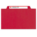 Smead 6-Section Pressboard Top Tab Pocket Classification Folders, 6 SafeSHIELD Fasteners, 2 Dividers, Letter Size, Bright Red,10/BX (14082)