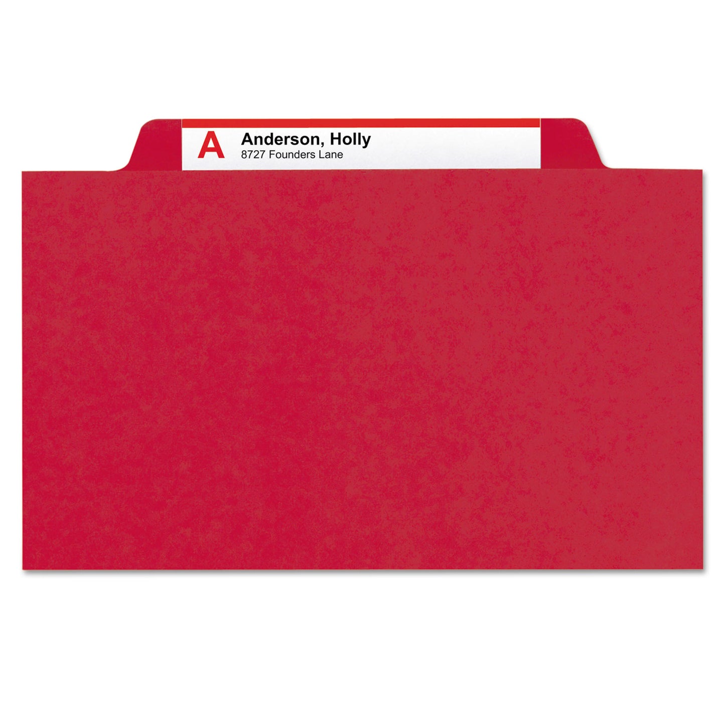 Smead 6-Section Pressboard Top Tab Pocket Classification Folders, 6 SafeSHIELD Fasteners, 2 Dividers, Letter Size, Bright Red,10/BX (14082)