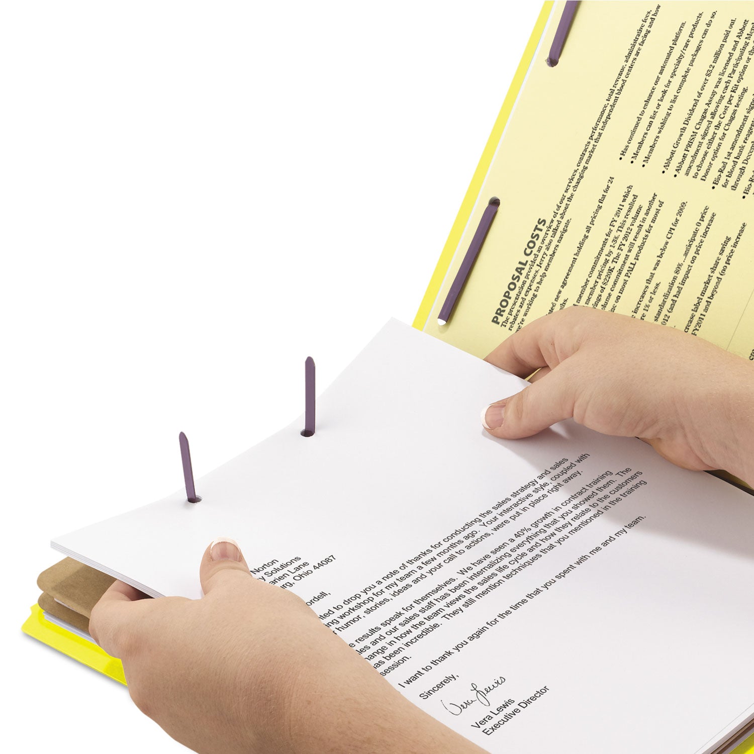 Smead Six-Section Pressboard Top Tab Classification Folders, Six SafeSHIELD Fasteners, 2 Dividers, Letter Size, Yellow, 10/Box (14034)