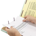 Smead Pressboard Classification Folders, Four SafeSHIELD Fasteners, 2/5-Cut Tabs, 1 Divider, Legal Size, Gray-Green, 10/Box (18776)