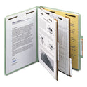 Smead Recycled Pressboard Classification Folders, 2" Expansion, 2 Dividers, 6 Fasteners, Letter Size, Gray-Green, 10/Box (14023)