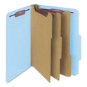 Smead Pressboard Top Tab Classification Folders, Eight SafeSHIELD Fasteners, 3" Expansion, 3 Dividers, Letter Size, Blue, 10/Box (14094)