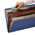 Smead 6-Section Pressboard Top Tab Pocket Classification Folders, 6 SafeSHIELD Fasteners, 2 Dividers, Letter Size, Dark Blue, 10/BX (14077)