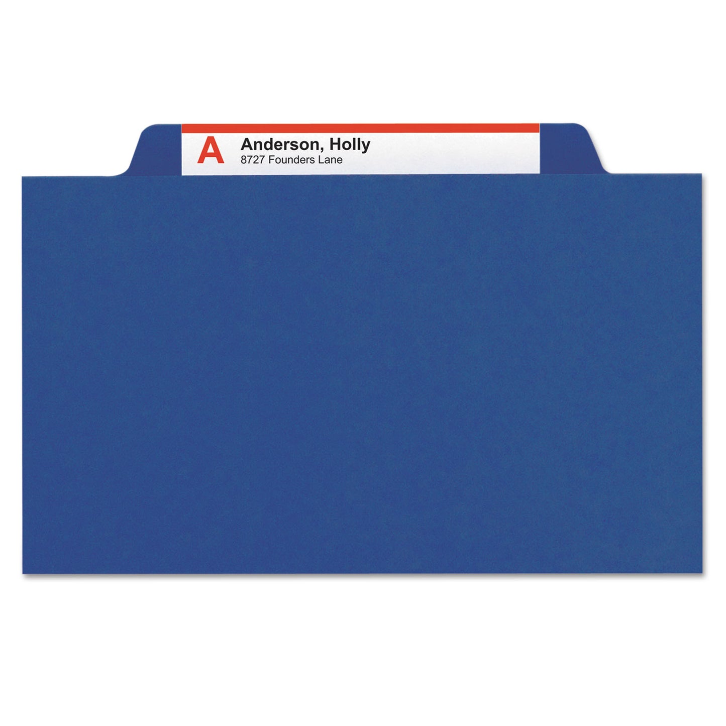 Smead Six-Section Pressboard Top Tab Classification Folders, Six SafeSHIELD Fasteners, 2 Dividers, Letter Size, Dark Blue, 10/Box (14032)