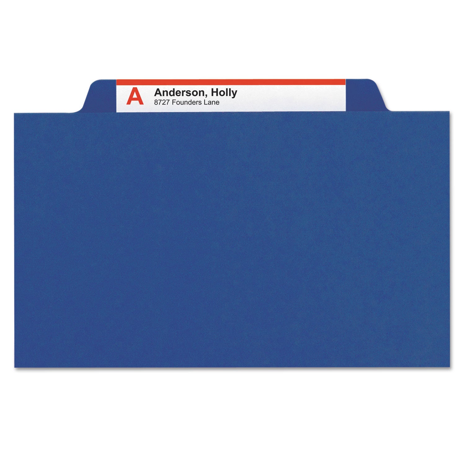 Smead Six-Section Pressboard Top Tab Classification Folders, Six SafeSHIELD Fasteners, 2 Dividers, Letter Size, Dark Blue, 10/Box (14032)