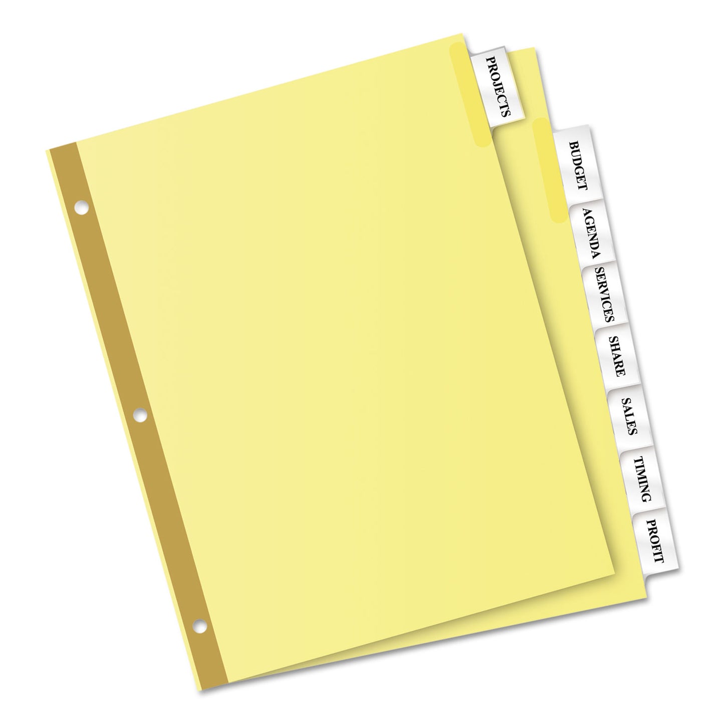 Avery Insertable Big Tab Dividers, 8-Tab, Double-Sided Gold Edge Reinforcing, 11 x 8.5, Buff, Clear Tabs, 1 Set (11112)