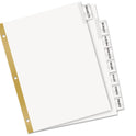 Avery Insertable Big Tab Dividers, 8-Tab, Double-Sided Gold Edge Reinforcing, 11 x 8.5, White, Clear Tabs, 1 Set (11124)