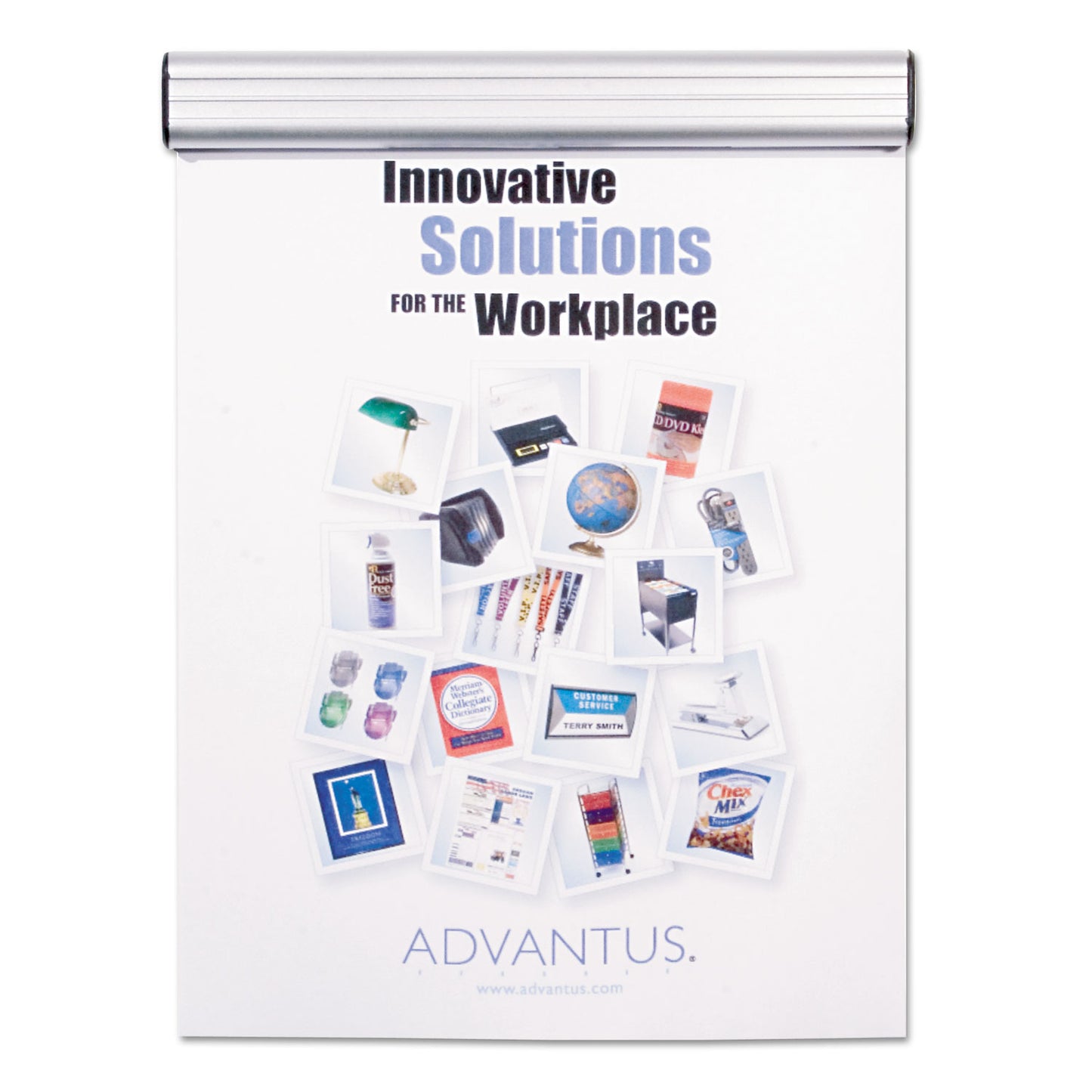 Advantus Grip-A-Strip Display Rail, 9 x 1.5, Aluminum Finish (1500)