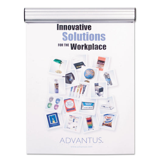 Advantus Grip-A-Strip Display Rail, 9 x 1.5, Aluminum Finish (1500)