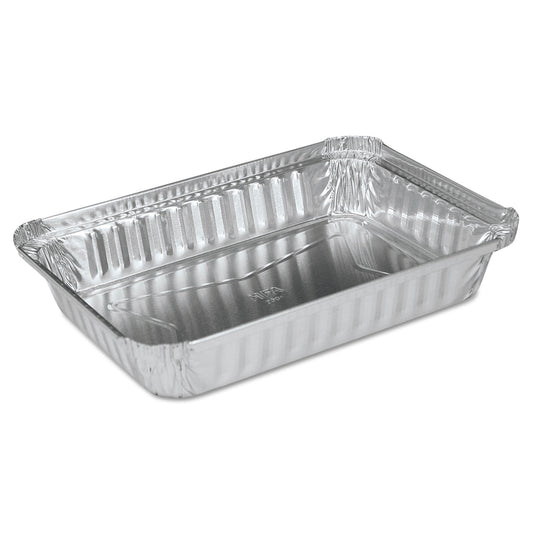 HFA Aluminum Oblong Pan, Shallow, 1.5-lb Capacity, 6 x 8.59 x 1.25, Silver, 500/Carton (206130)