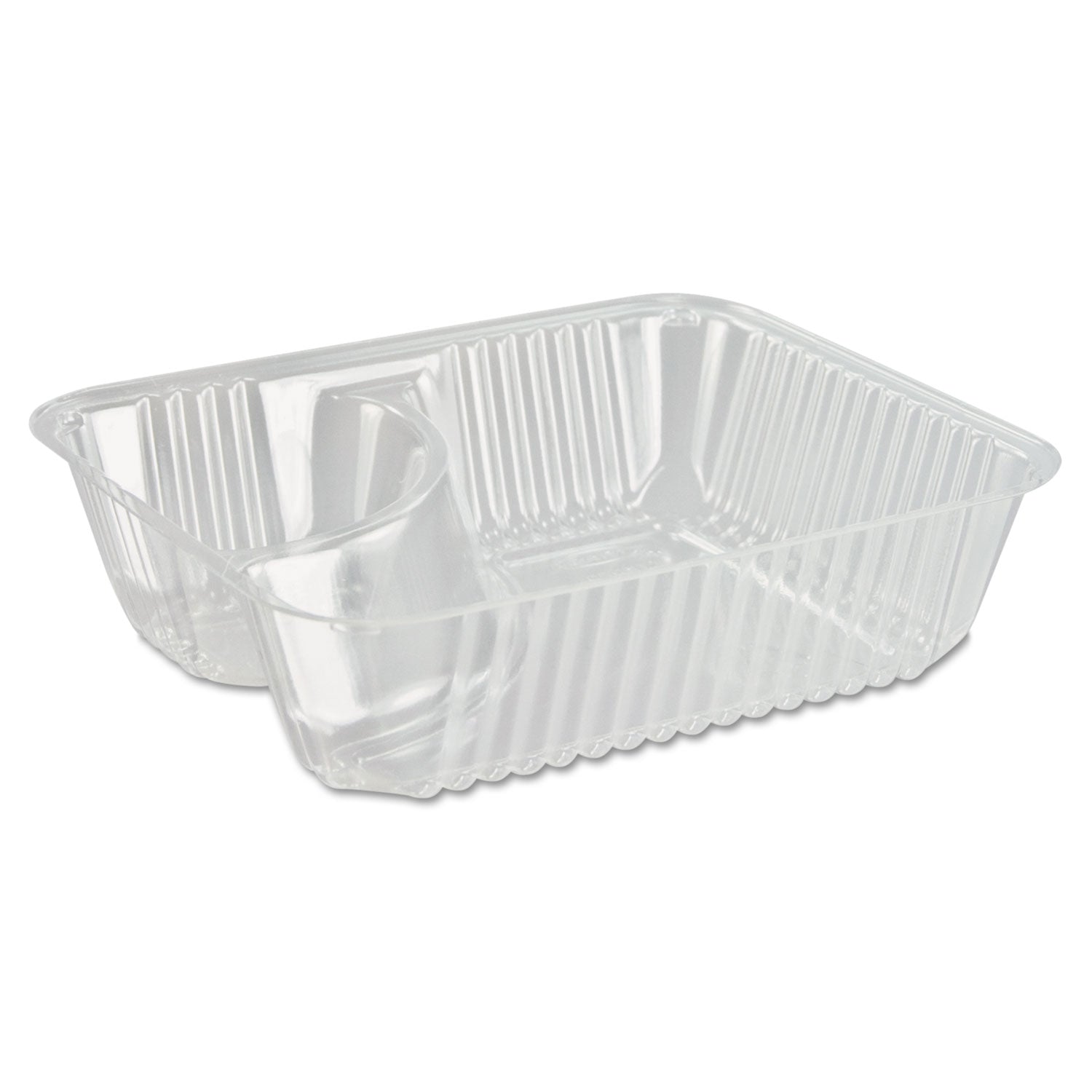 Dart ClearPac Small Nacho Tray, 2-Compartments, 5 x 6 x 1.5, Clear, Plastic, 125/Bag, 2 Bags/Carton (C56NT2)