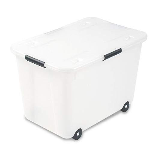 Advantus Rolling 15-Gal. Storage Box, Letter/Legal Files, 23.75" x 15.75" x 15.75", Clear (34009)