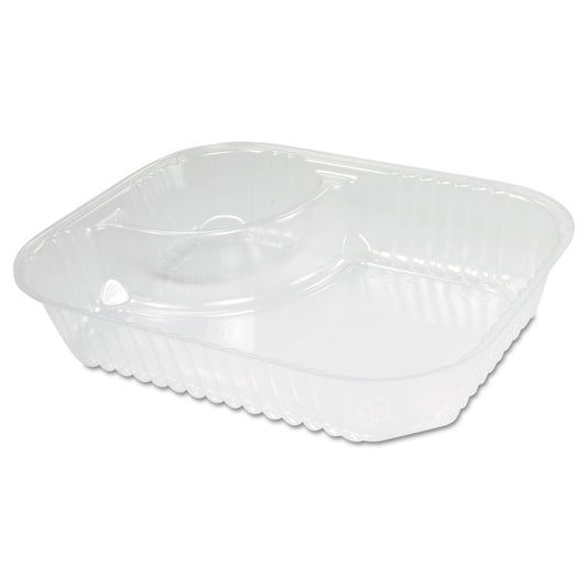 Dart ClearPac Large Nacho Tray, 2-Compartments, 3.3 oz, 6.2 x 6.2 x 1.6, Clear, Plastic, 500/Carton (C68NT2)