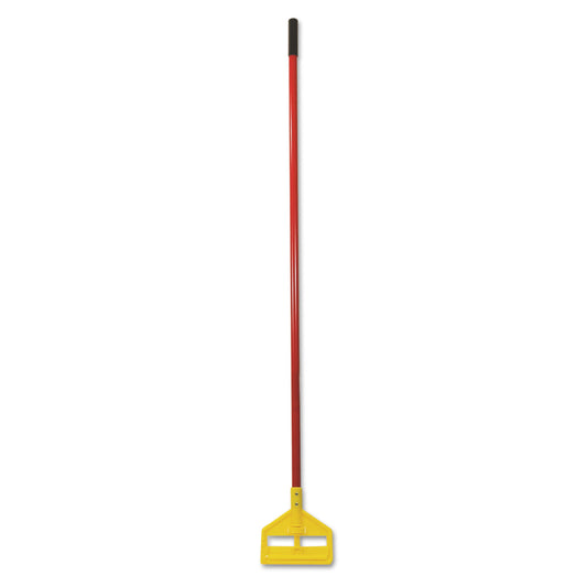 Rubbermaid Commercial Invader Fiberglass Side-Gate Wet-Mop Handle, 60", Red/Yellow (H146RED)