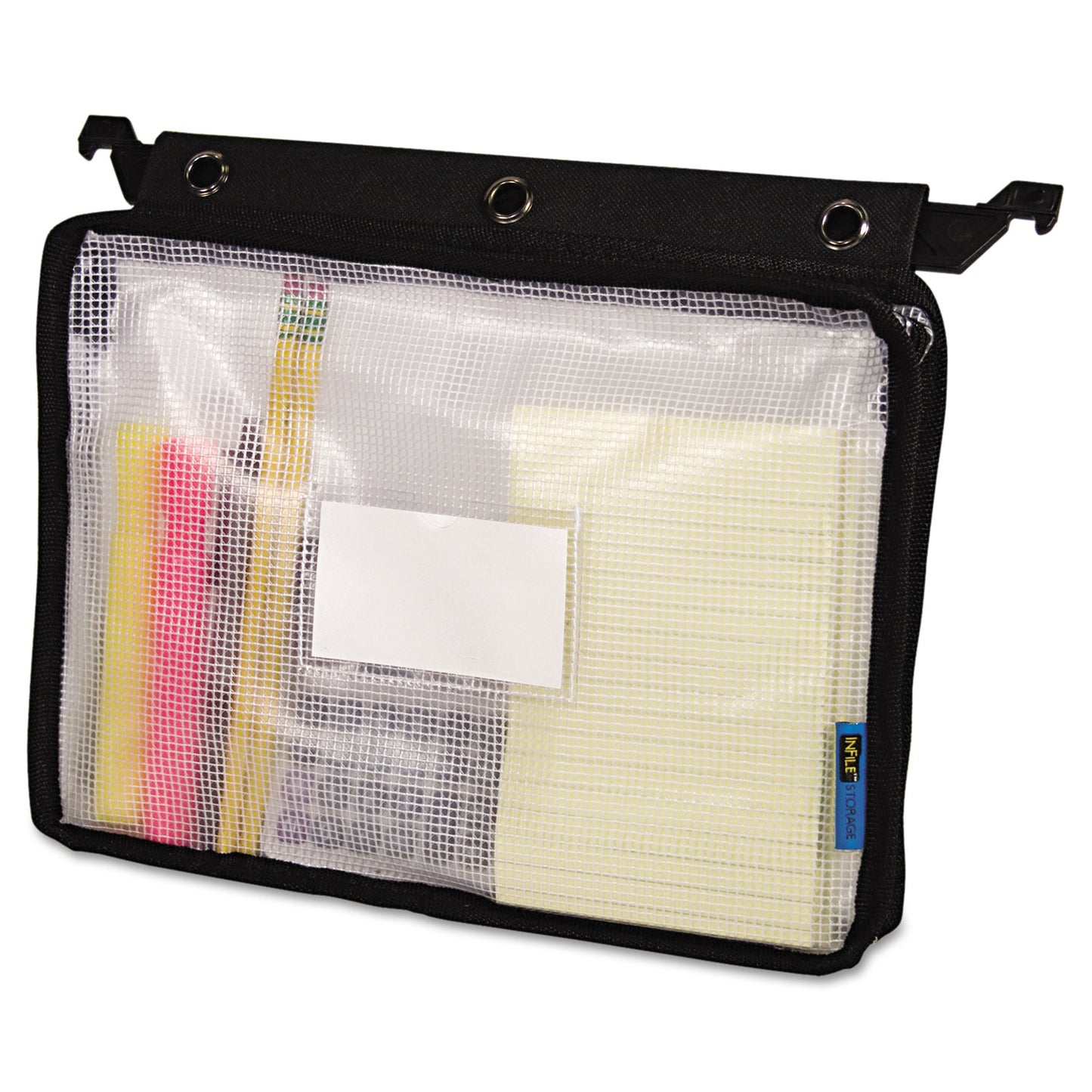 Advantus Expanding Zipper Pouch, 13 x 9.25, Black/Clear (50904)
