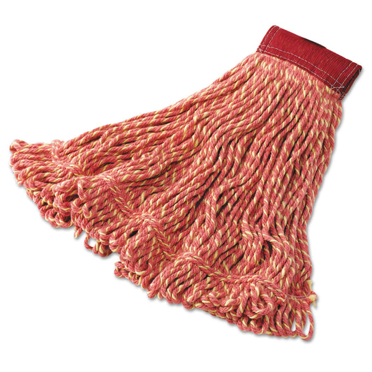 Rubbermaid Commercial Super Stitch Blend Mop Heads, Cotton/Synthetic, Red, Large (D253RED)