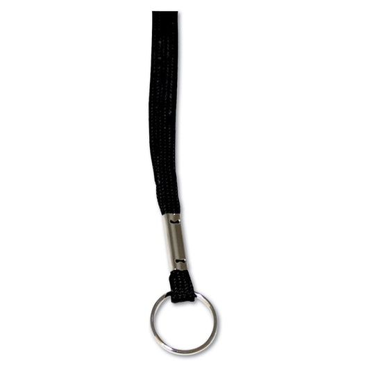 Advantus Deluxe Lanyards, Metal Ring Fastener, 36" Long, Black, 24/Box (75423)