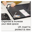 Artistic Desk Pad with Transparent Lift-Top Overlay and Antimicrobial Protection, 22" x 17", Black Pad, Transparent Frost Overlay (41700S)