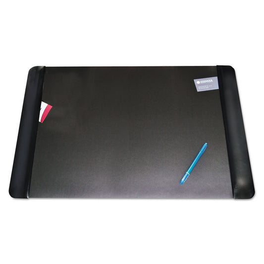 Artistic Executive Desk Pad with Antimicrobial Protection, Leather-Like Side Panels, 36 x 20, Black (413861)