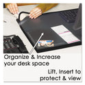 Artistic Desk Pad with Transparent Lift-Top Overlay and Antimicrobial Protection, 31" x 20", Black Pad, Transparent Frost Overlay (41200S)