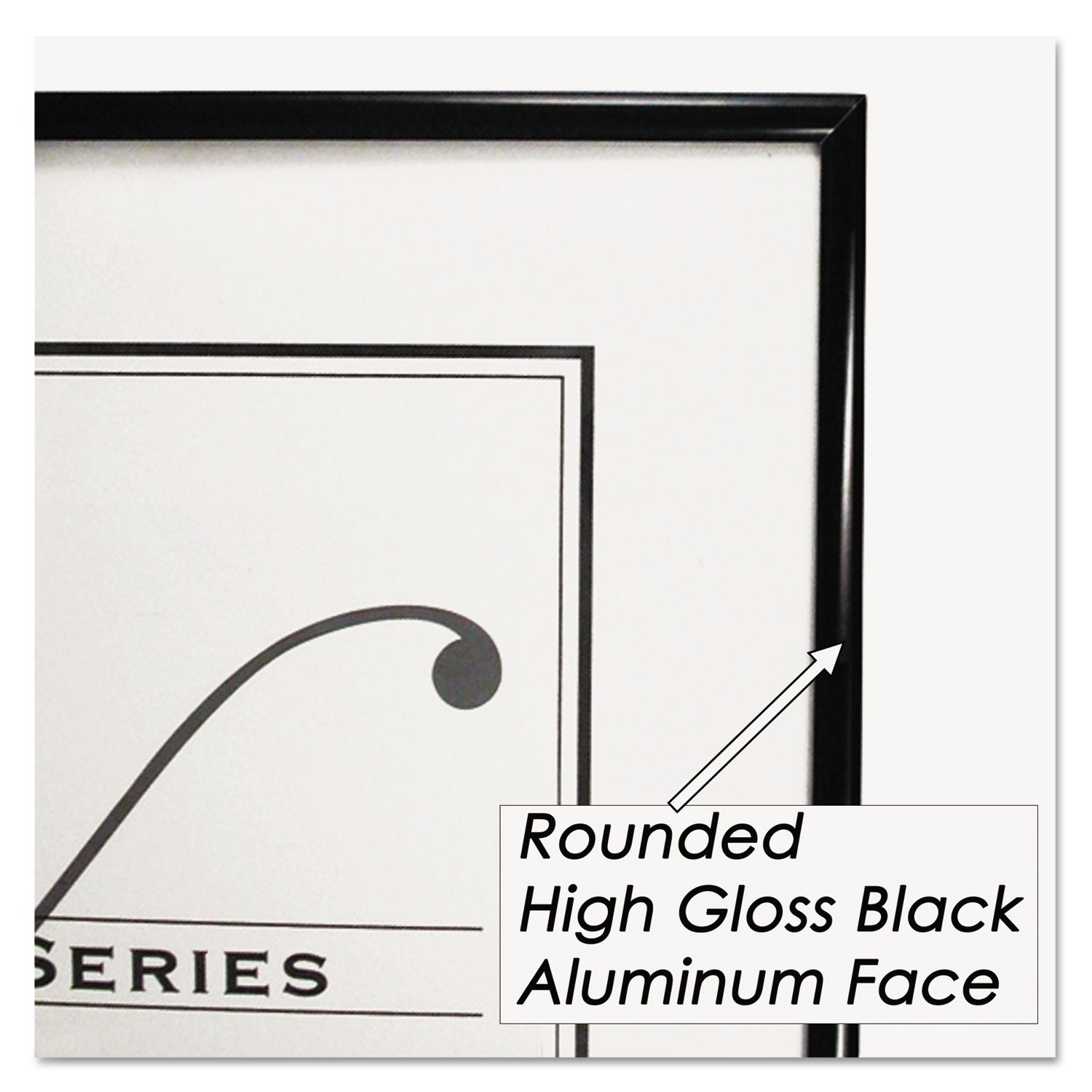 NuDell Metal Poster Frame, Plastic Face, 24 x 36, Black (31242)