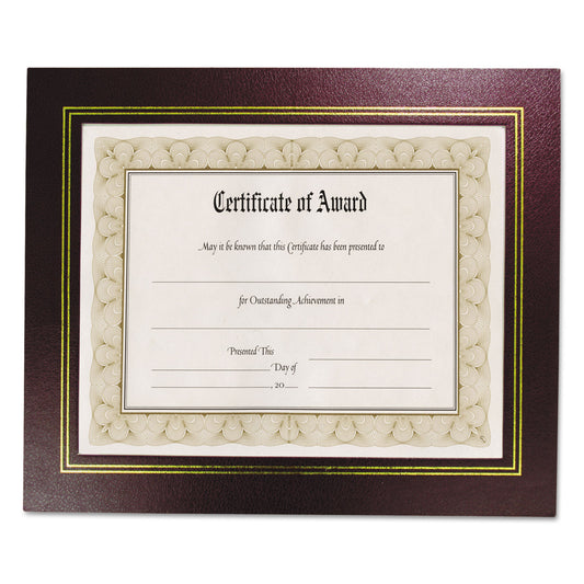 NuDell Leatherette Document Frame, 8.5 x 11, Burgundy, Pack of Two (21200)