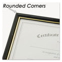 NuDell EZ Mount Document Frame with Trim Accent and Plastic Face, Plastic, 8.5 x 11 Insert, Black/Gold (11880)