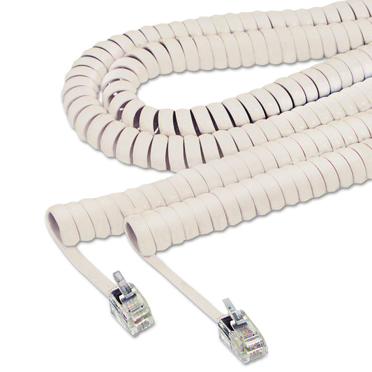 Softalk Coiled Phone Cord, Plug/Plug, 25 ft, Beige (42260)