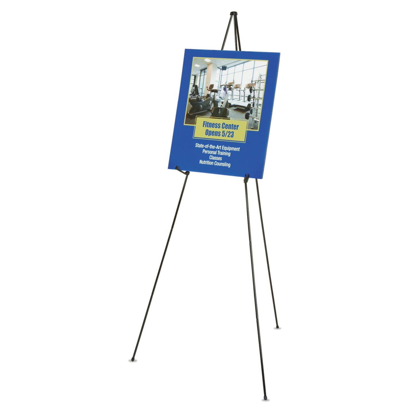 Quartet Full Size Instant Easel, 62.38" Maximum Height, Steel, Black (29E)