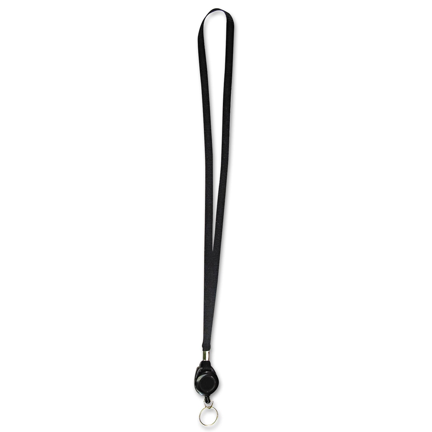 Advantus Lanyards with Retractable ID Reels, Metal Split Ring Fastener, 34" Long, Black, 12/Pack (75547)