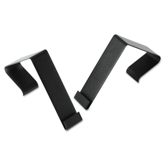 Quartet Cubicle Partition Hangers, For 1.5" to 2.5" Thick Partition Walls, Black, 2/Set (MCH10)