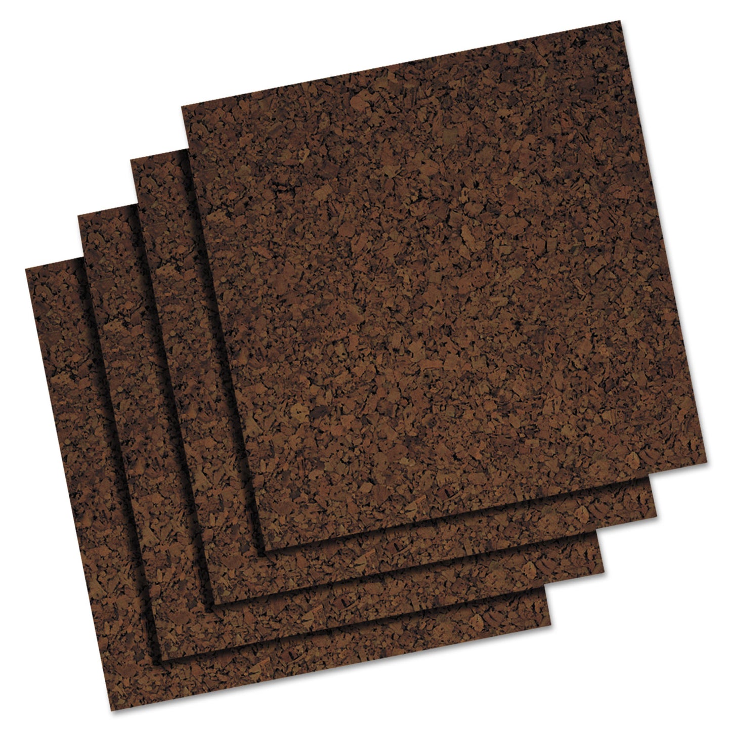 Quartet Cork Panel Bulletin Board, 12 x 12, Brown, 4 Panels/Pack (101)