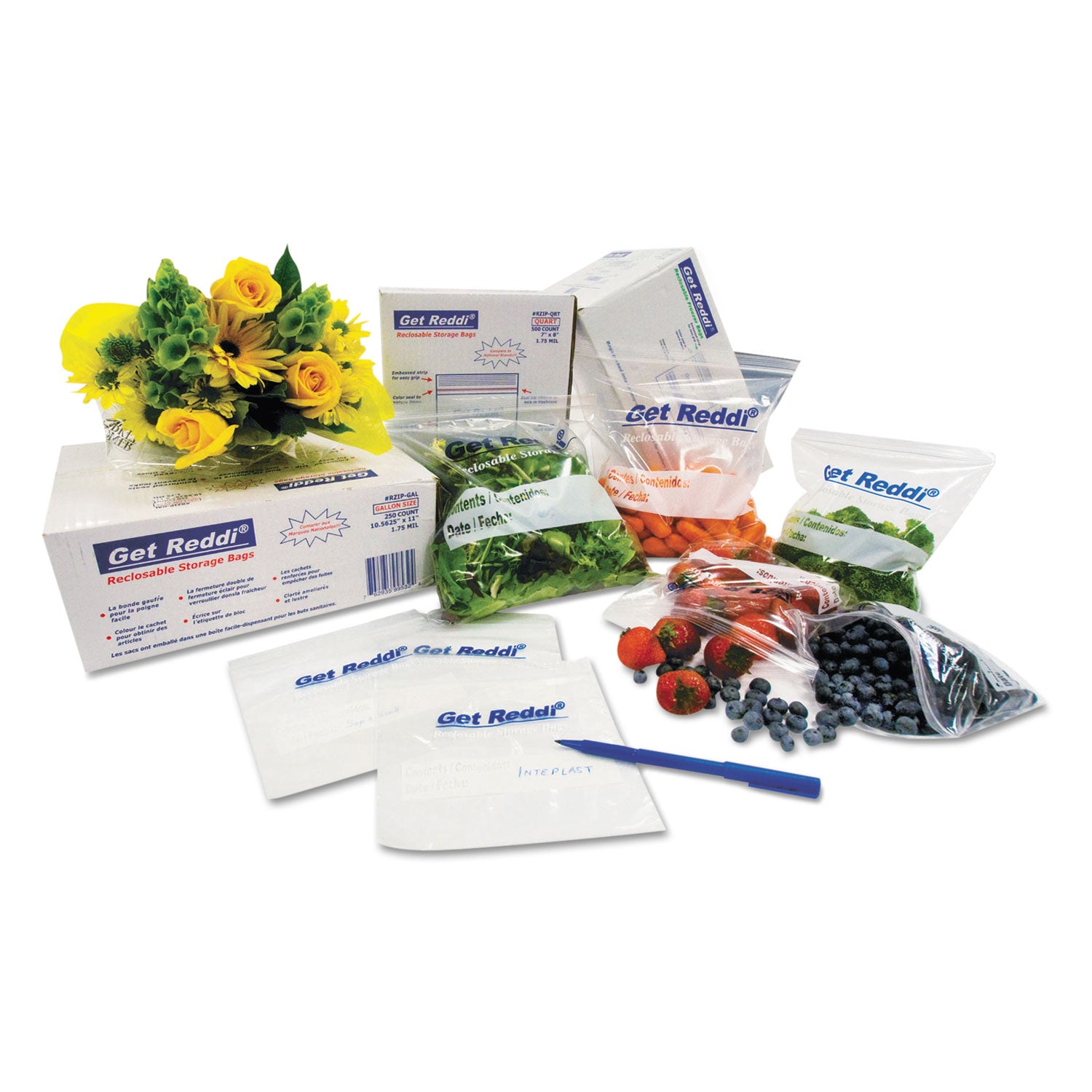 Inteplast Group Food Bags, 5.5 gal, 10" x 8" x 24", Clear, 500/Carton (PB100824M)