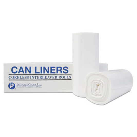 High-density Commercial Can Liner Value Pack, 60 Gal, 12 Mic, 43" X 46", Clear, Interleaved Roll, 25 Bags/roll, 8 Rolls/ct