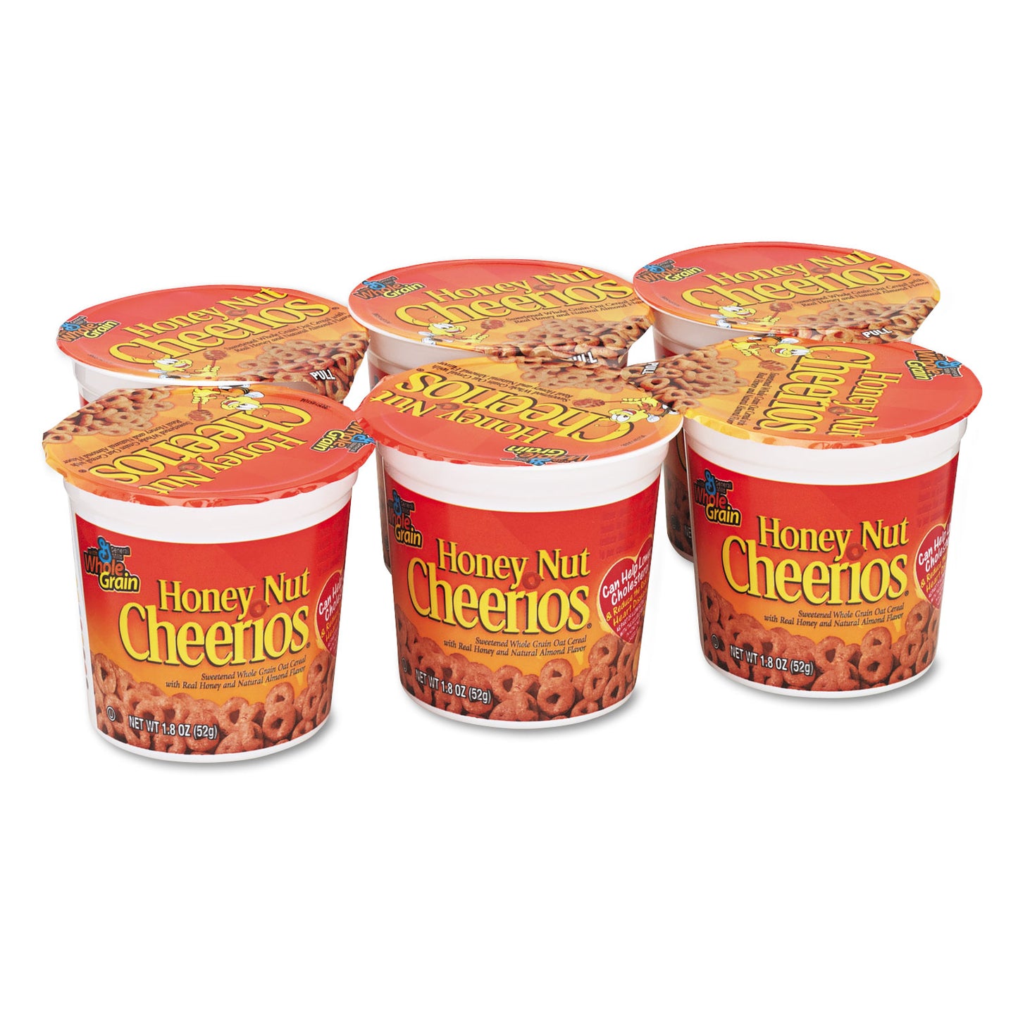 General Mills Honey Nut Cheerios Cereal, Single-Serve 1.8 oz Cup, 6/Pack (SN13898)