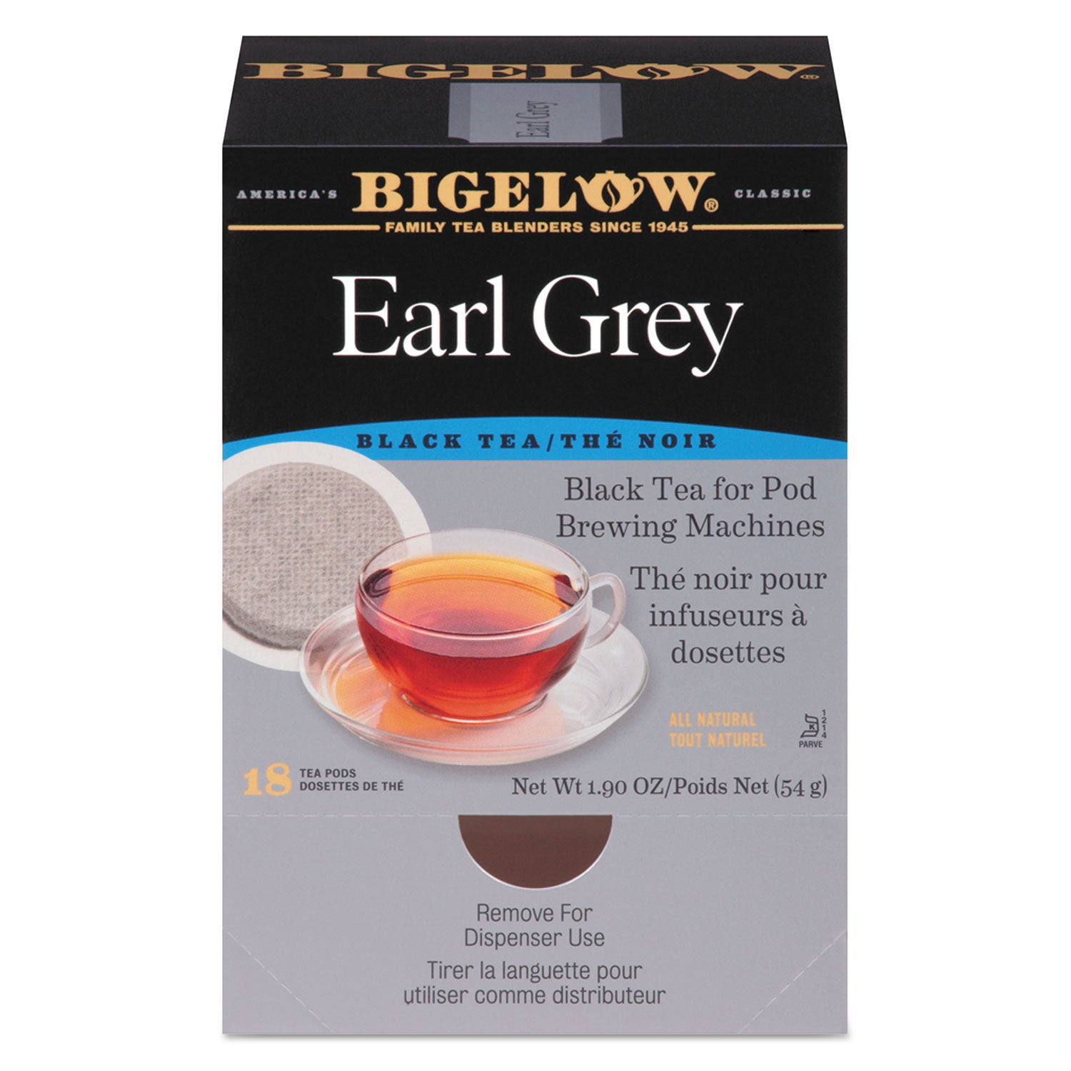 Bigelow Earl Grey Black Tea Pods, 1.90 oz, 18/Box (008906)